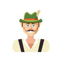 Bavarian man icon, cartoon style vector