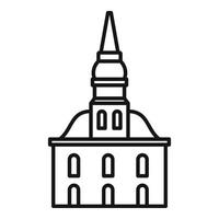 Architecture riga building icon, outline style vector