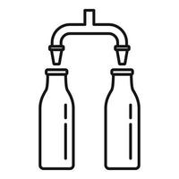 Pour milk factory line icon, outline style vector