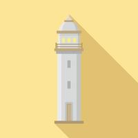 Harbor lighthouse icon, flat style vector