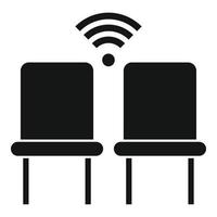 Wifi chairs point icon, simple style vector