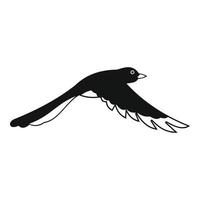 Flying magpie icon, simple style vector