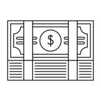 Bribery money stack icon, outline style vector