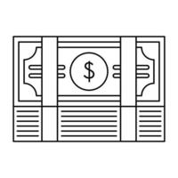 Bribery money stack icon, outline style vector