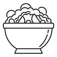 Greek salad bowl icon, outline style vector