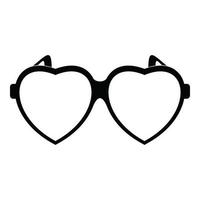 Heart eyeglasses icon, simple style. vector
