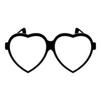 Heart eyeglasses icon, simple style. vector