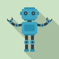 Humanoid machine icon, flat style vector