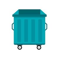 Dumpster on wheels icon, flat style vector