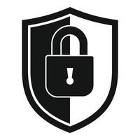 Shield protect security icon, simple style vector