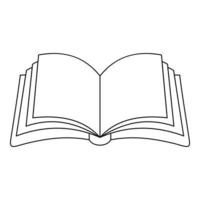 Publication in book icon, outline style. vector