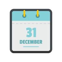 Calendar thirty first december icon, flat style vector