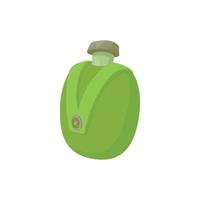 Camp water bottle icon, cartoon style vector