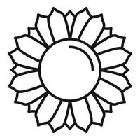 Summer sunflower icon, outline style vector