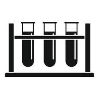 Test tubes stand icon, simple style vector