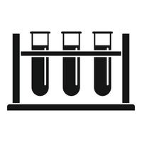 Test tubes stand icon, simple style vector