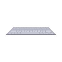 Gray computer keyboard icon, cartoon style vector