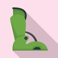 icono de asiento de coche de bebé convertible, estilo plano vector