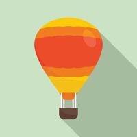 Adventure air balloon icon, flat style vector