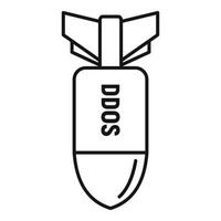 Dos hacker bomb icon, outline style vector