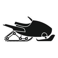 Mountain snowmobile icon, simple style vector