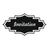 Invitation label icon, simple style. vector