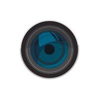 Lens for camera  icon, cartoon style vector