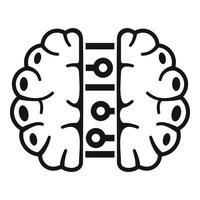 Future binary brain icon, simple style vector