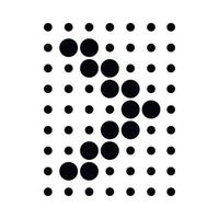 Design element with dots arrow icon, simple style vector