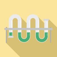 Lab pipe icon, flat style vector