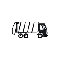 Garbage truck icon, simple style vector