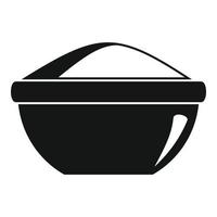 Rice bowl icon, simple style vector