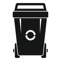 Recycling garbage bin icon, simple style vector