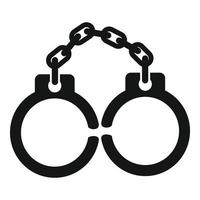 Handcuffs icon, simple style vector