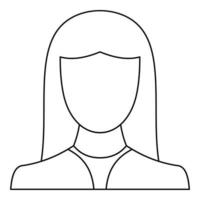 Female avatar icon vector thin line