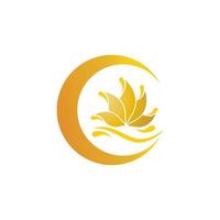 Beauty vector lotus icon logo design