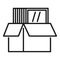 Windows installation box icon, outline style vector