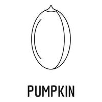 Pumpkin seed icon, outline style vector