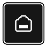Lan port wall socket icon, simple style vector
