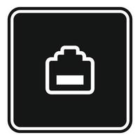 Lan port wall socket icon, simple style vector