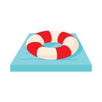 Lifebuoy icon in cartoon style vector