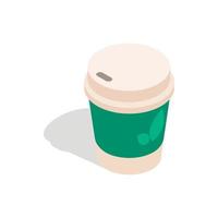 sacar el icono de la taza de té, estilo 3d isométrico vector