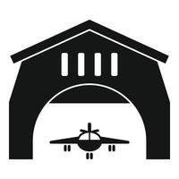 icono de hangar del aeropuerto, estilo simple vector