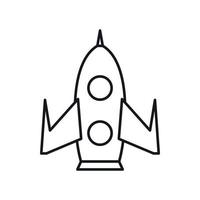 Rocket icon, outline style vector