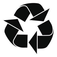 Recycle sign icon, simple style vector