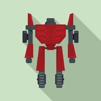 Hero robot transformer icon, flat style vector