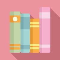Linguist book shelf icon, flat style vector