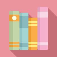 icono de estantería de libros lingüistas, estilo plano vector