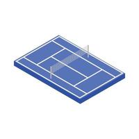 icono de cancha de tenis, estilo 3d isométrico vector