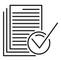 Approved documents icon, outline style vector